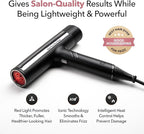 DryQ Smart Hair Dryer from SRILabs | Infrared and Ionic Technology - Lightweight + Foldable - Powerful + Quiet - 3 Magnetic Attachments - Heat Control with Locking Switch - Limited Edition (Magenta)