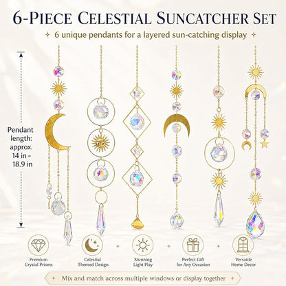 6Pieces Colorful Crystals Suncatcher Hanging Sun Catcher - Image 4