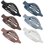 Flat Hair Clip 6 pcs Lay Down Claw Clips Hair Accessories for Women -Brown Blue