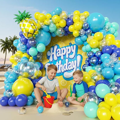 160pcs Cartoon Sponge Balloons Garland Arch Kit, Birthday Decorations Yellow - Image 5