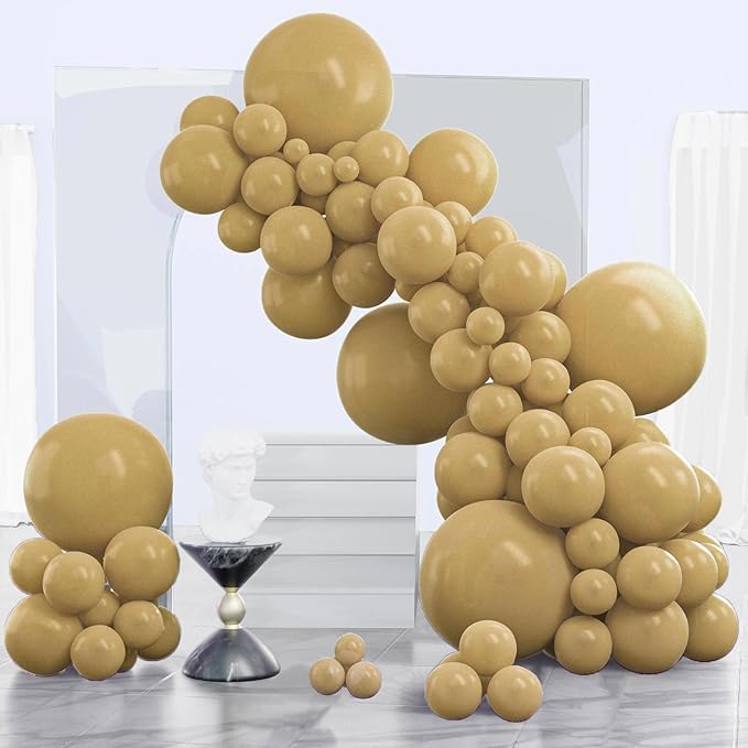 PartyWoo Light Brown Balloons 140pcs Neutral Boho Coffee Color | 18 12 10 5 by PartyWoo