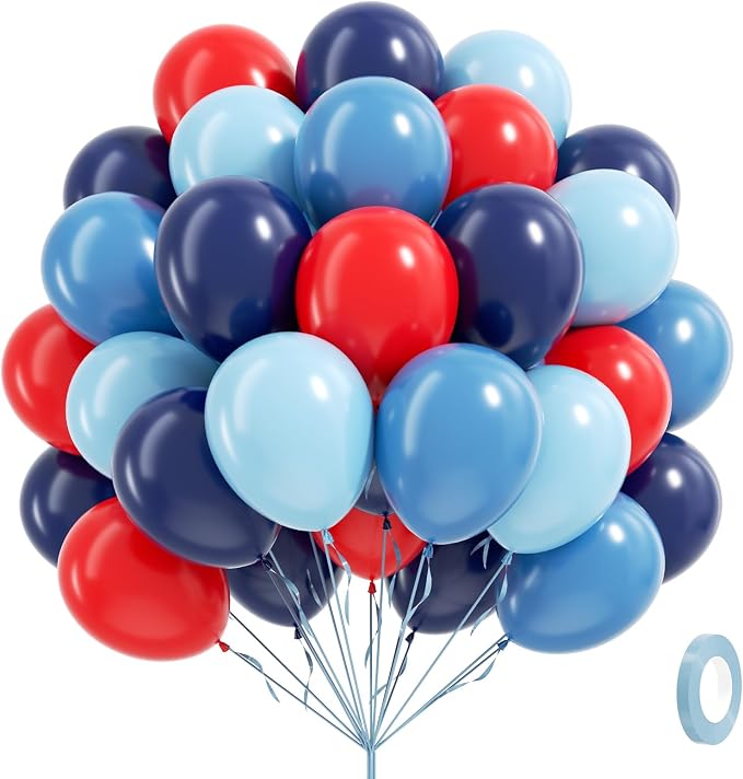 60pcs Red and Blue Balloons 12inch by Leraqertra