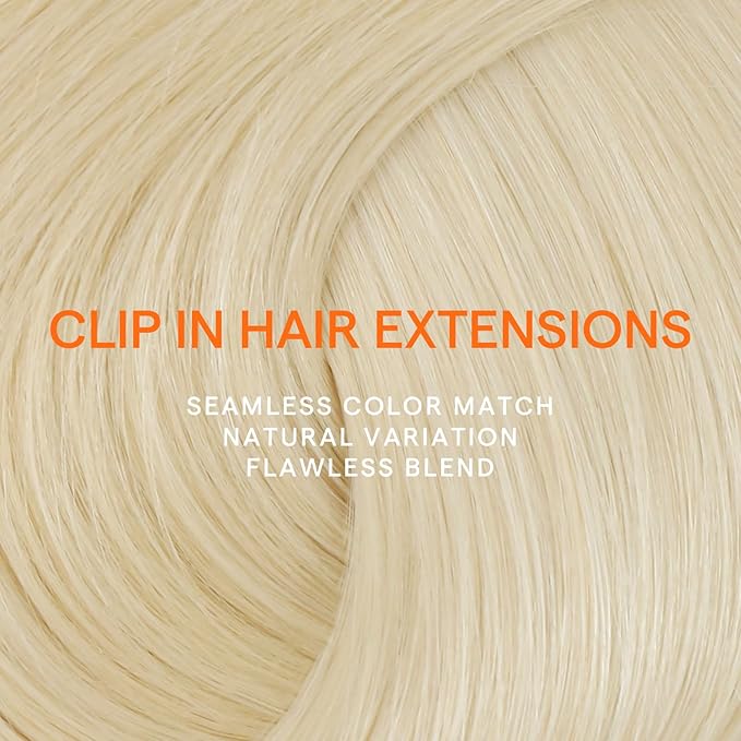 Full Shine 24 Inch Clip in Hair Extensions Blonde Human Hair Clip ins for Long Hair Triple Weft Invisible Remy Human Hair Clip in Extensions 7 Pcs 120 G