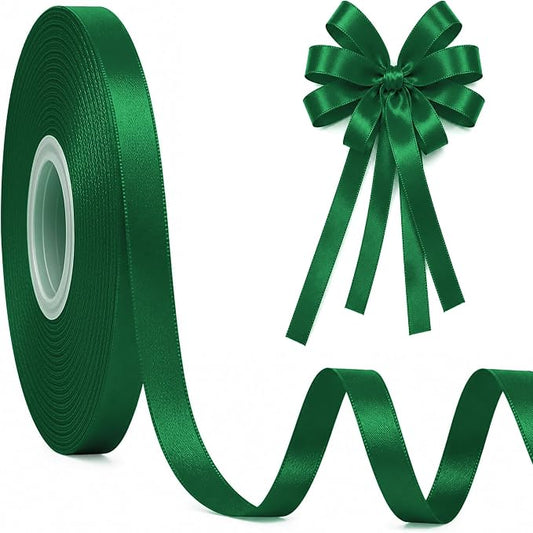 30Yards 3/8In Thin Forest Green Ribbon by Fullive