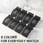 8 Pack French Flat Hair Clips for Women – Large Matte No-Slip Claw Barrettes for Thick & Thin Hair, Strong Hold Styling Accessories (black)