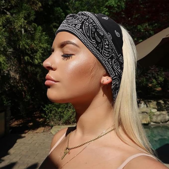 Extra Wide Headbands for Women Large Turban Headband Non Slip Boho Elastic Hairband Hair Twisted Knot Head Bands Accessories