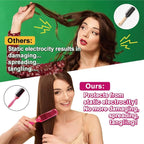 BS Anti Static Hairbrush [Made in Japan] 7 Row Curly Hair Brush for Styling, Blow-Drying, and Detangling, Static Free Hair Brushes for Women (Pink)
