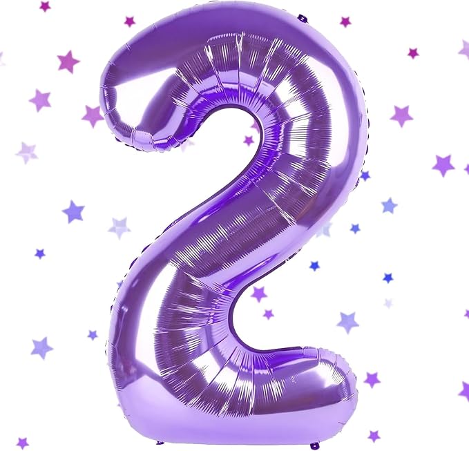 Purple Number Balloons, 40 Inch Purple Balloon 2.2 Helium Balloon 2th Birthday by Yeodong