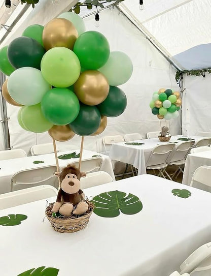 Green and Gold Balloons, Jungle Safari Party Decor | Different Shades Green - Image 6