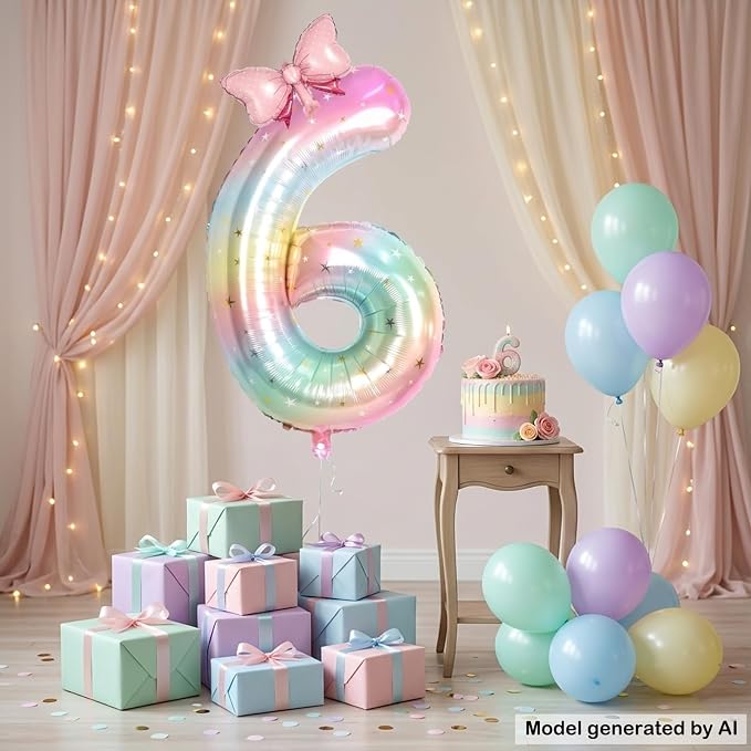 40 Inch Number 6 Balloon Giant Foil Mylar Birthday Party Decor | Giant 40" Foil - Image 3