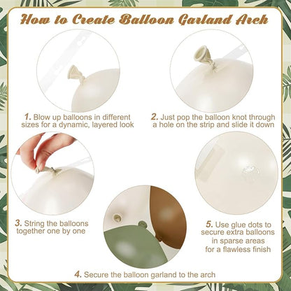 Sage Green Brown Balloon Arch Kit - Image 7