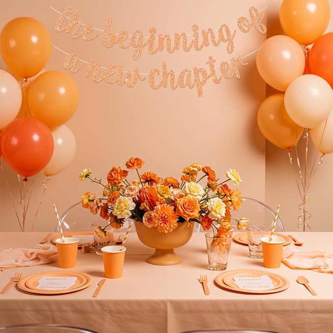 BEISHIDA Light Orange Pre-Strung The Beginning of A New Chapter Banner | Glitter - Image 6