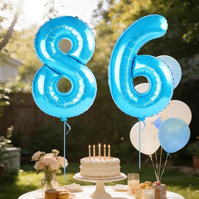 40 Inch Number 86 Balloons for 86th Birthday Party Decorations, 0-100 Jewelry - Image 3