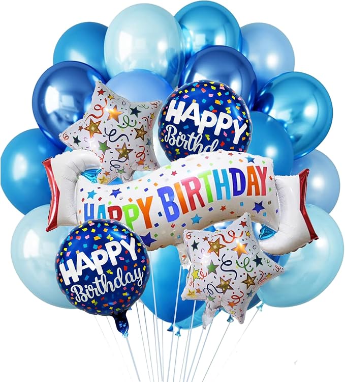 Birthday Decoration Set Colorful Happy Birthday Banner Balloon by OSAMUHA