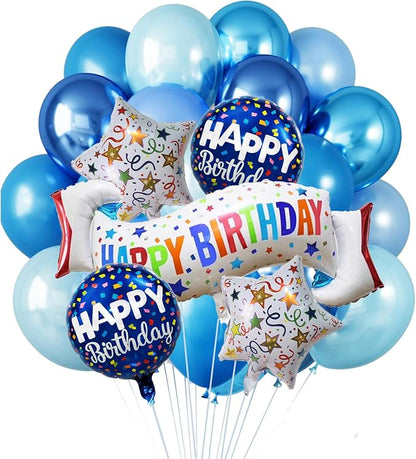 Birthday Decoration Set Colorful Happy Birthday Banner Balloon by OSAMUHA