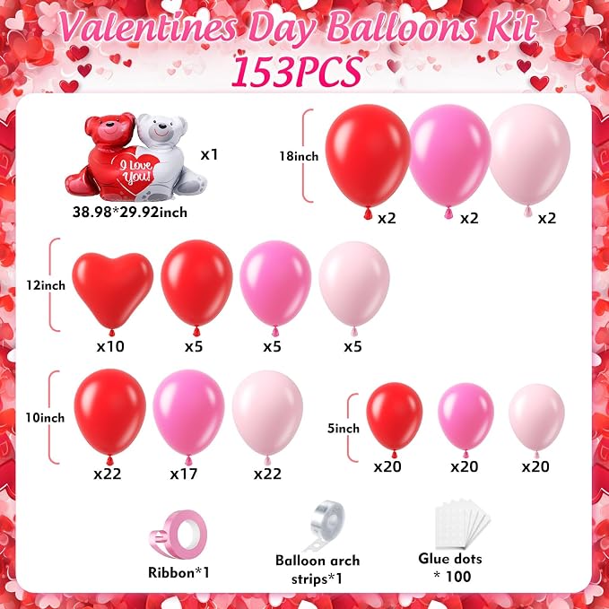 Valentines Day Balloons Garland Arch Kit - Image 2