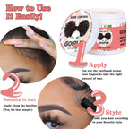 Edge Control Wax for Women Strong Hold Non-greasy Edge Control Smoother Edge Wax, Edge Wax Styling Gel Edge Control for Black Hair No Flaking, White Residue, Shine and Smooth 4oz (Sweet Peach)