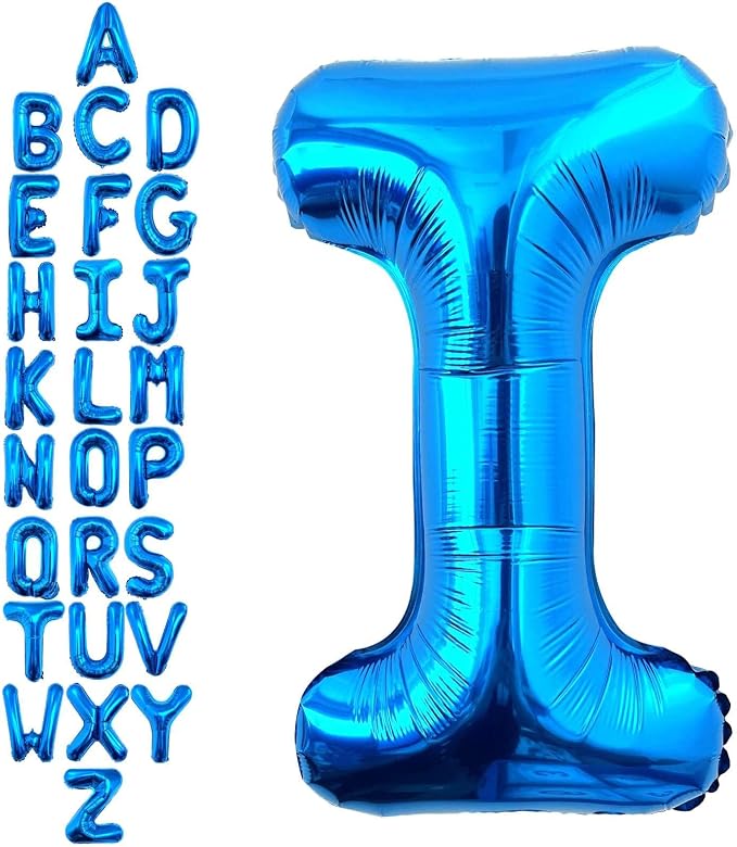40 Inch Blue Letter I Balloons, DIY Phrase Foil Alphabet Letter I Balloons DIY by LHOAVWE