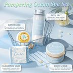 Spa Gifts for Women Bath Gift Set, Ocean Relaxing Spa Gift Baskets Home Bath Set Self Care Kit Care Package Thank You Christmas Birthday Gifts for Women Mom Her Friends Sister Teen Girls Wife Grandma
