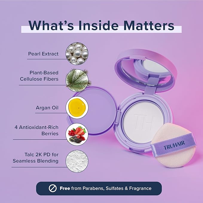 TRUHAIR Root & Scalp Cover Up Pressed Powder Compact Refill, Waterproof, Weightless Hair Coverage & Bald Spot Concealing, Root Touch Up Hair Color for Gray Coverage & Thinning Areas, 0.35 Oz (Blonde)