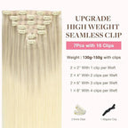 GOO GOO Clip in Hair Extensions Real Human Hair, Remy Human Hair Extensions Clip ins for Women, Natural Human Hair, 22 Inch 160g 7Pcs, 17/22/60 Balayage Ash Blonde to Golden Blonde and Platinum Blonde