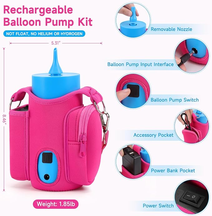 Rechargeable Balloon Pump, Portable Cordless Balloon Inflator - Image 3