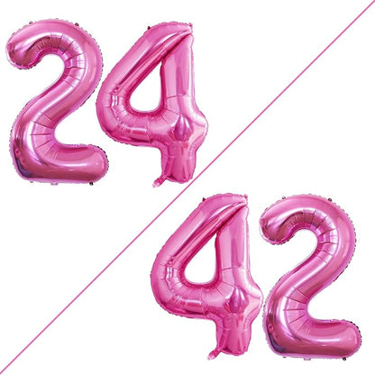 Number 24 Balloons for 24th Birthday Party Decorations, 42 Inch Jumbo Foil by GOER