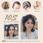 Hair Toppers for Women Real Human Hair,10 inch 30g Light Brown Human Hair Topper for Women 150% Density Silk Base Middle Part Clip in Hair Pieces Straight Hair for Daily Use