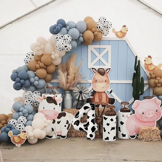 40 Inch Cow Print Number 4 Balloon, Large Black & White Mylar Foil Balloons - Image 5