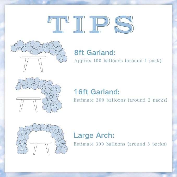 Blue Silver Pearl White Balloon Arch Kit - Image 5