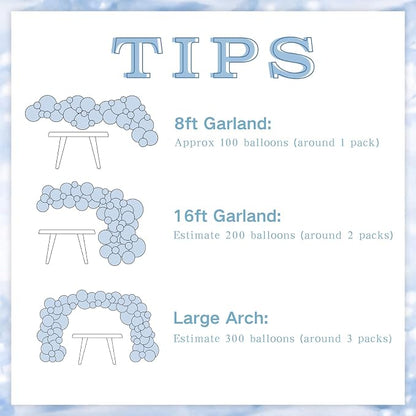 Blue Silver Pearl White Balloon Arch Kit - Image 5