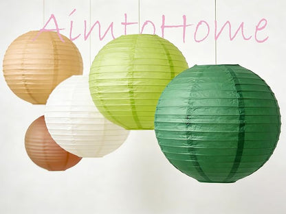 Earth-Tone Paper Lanterns Set - Image 4