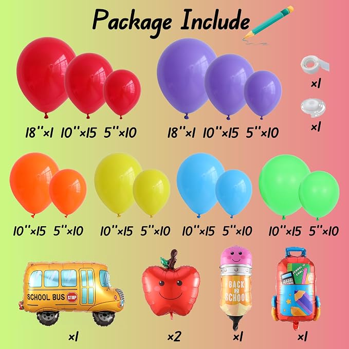 Back To School Balloon Arch Garland Kit, First Day of School Decorations | - Image 2