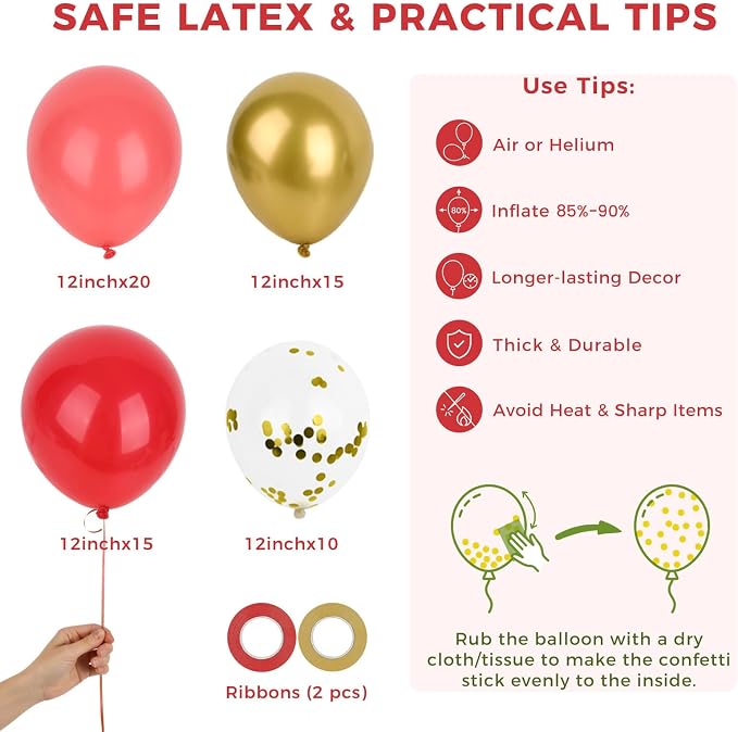 LovesTown Red and Gold Balloons - Image 7