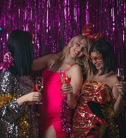 20 Pack Foil Curtain Backdrop Metallic Tinsel Foil Fringe Curtains Photo Booth - Image 6
