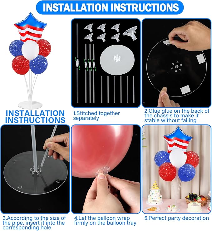 USA Patriotic Balloons Stand Kit 2 Sets - Image 3