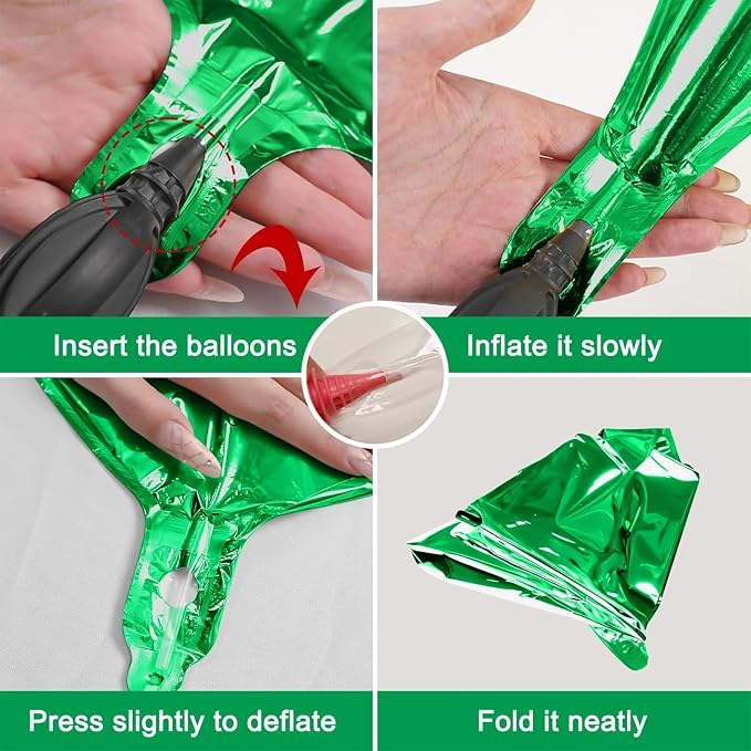 12Pcs Green Round Foil Balloons, Metallic Green Foil Balloon - Image 8