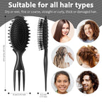 Curly Hair Brush Set,Curl Defining Brush for Curly Hair,Trident Handle Design,Detangling & Shaping & Defining Curls for Women and Girls,Wet or Dry Hair(Black)