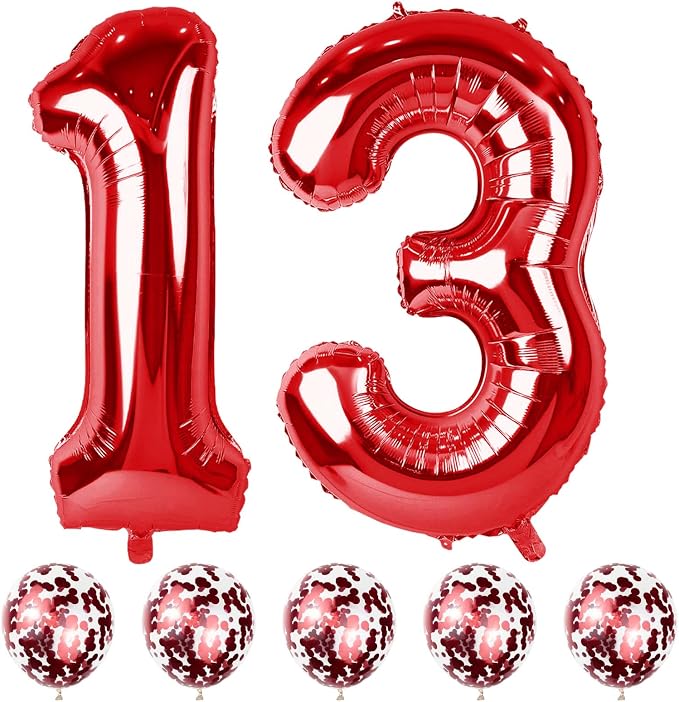 Red 13 & 31 Birthday Balloons by Lingqiang