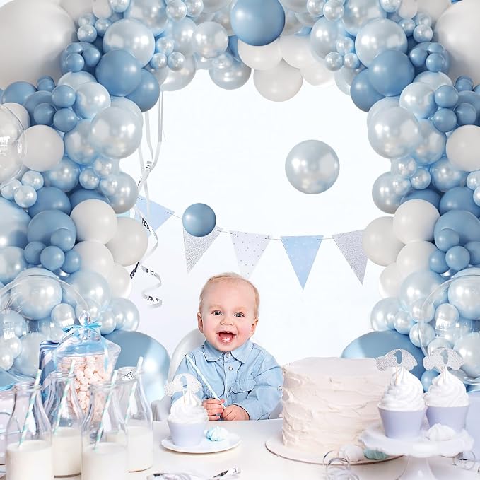 Dusty Blue Balloon Arch Kit 108Pcs Double Stuffed Balloons Garland Including - Image 5