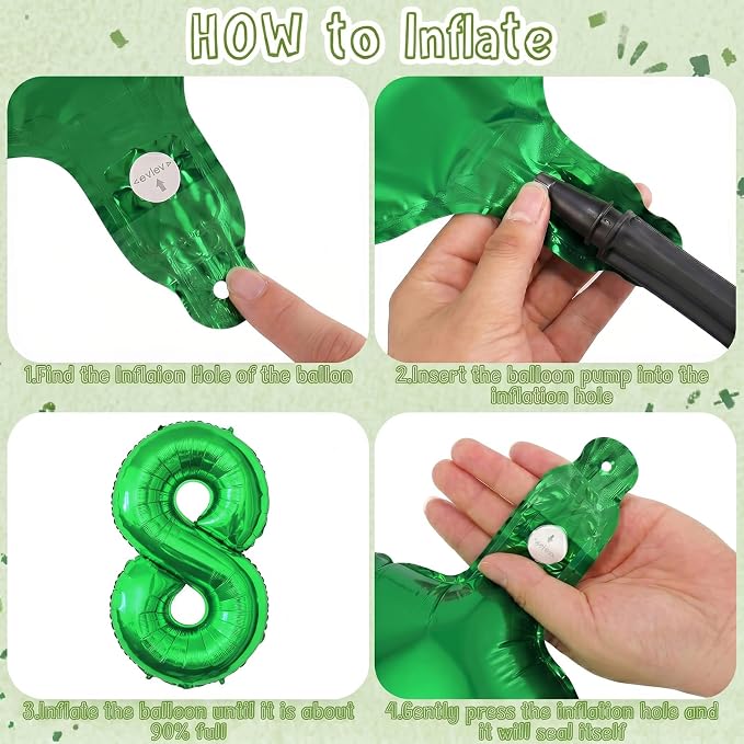 Green Number 8 Balloon 40 Inch, Lustrous Foil - Image 5