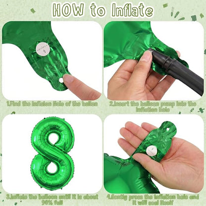 Green Number 8 Balloon 40 Inch, Lustrous Foil - Image 5