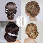 U Shaped Heavy Duty Hair Pins for Buns, 100 PCS 2.8" Brown Hair Pins for Women Hair Styling with Thick Hair