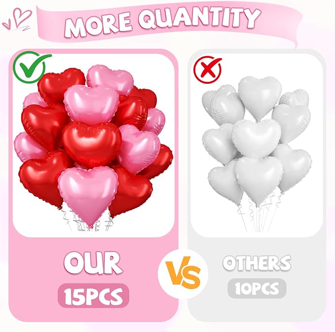 Pink Red Heart Balloons - Image 4