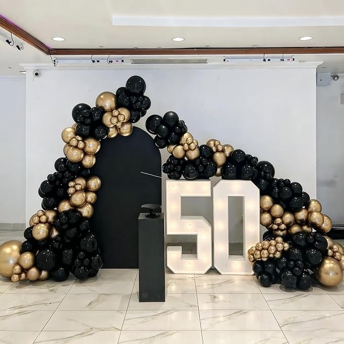 Black and Gold Balloon Arch Kit - Image 6