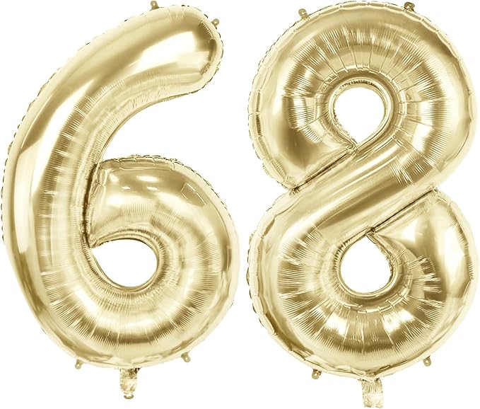 Number 68 Balloons for 68th Birthday Party Decorations, 40 Inch 0-100 by Joycard