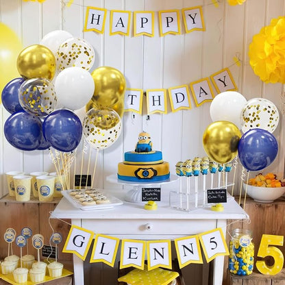 62pcs Gold Navy Blue Balloons Kit - Image 5