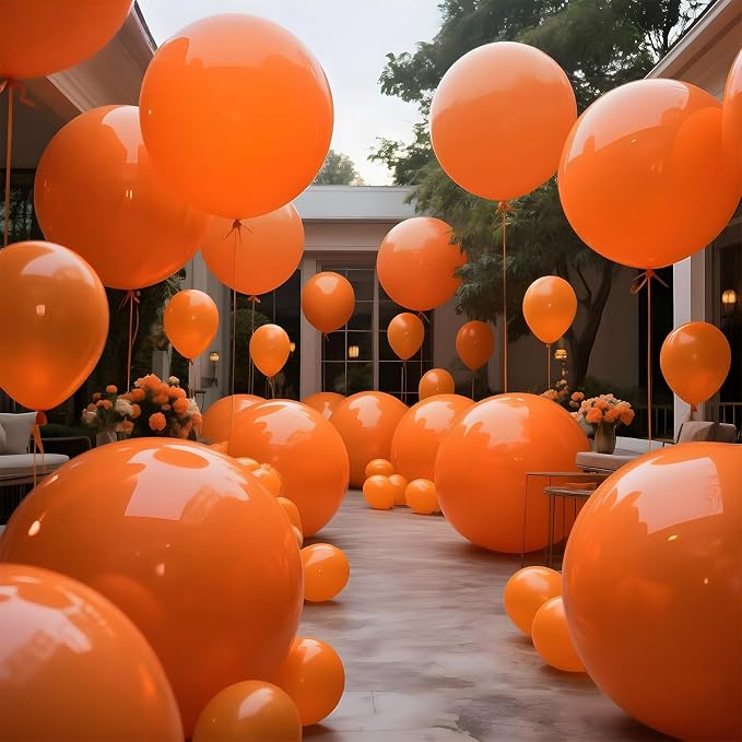 Orange Balloons 9pcs, 36 Inch Large Orange Balloons - Image 9