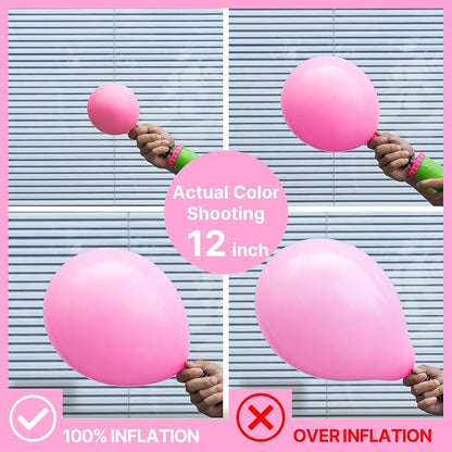 PartyWoo Pink Balloons 100pcs Matte Latex Helium Balloons 12 Inch | Girl Baby - Image 4