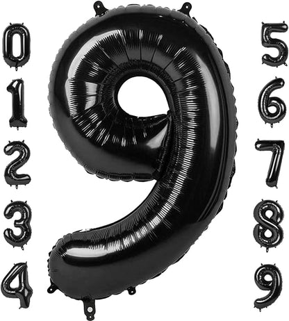 Number Balloon 40 Inch Black Number 9 by Mluchee